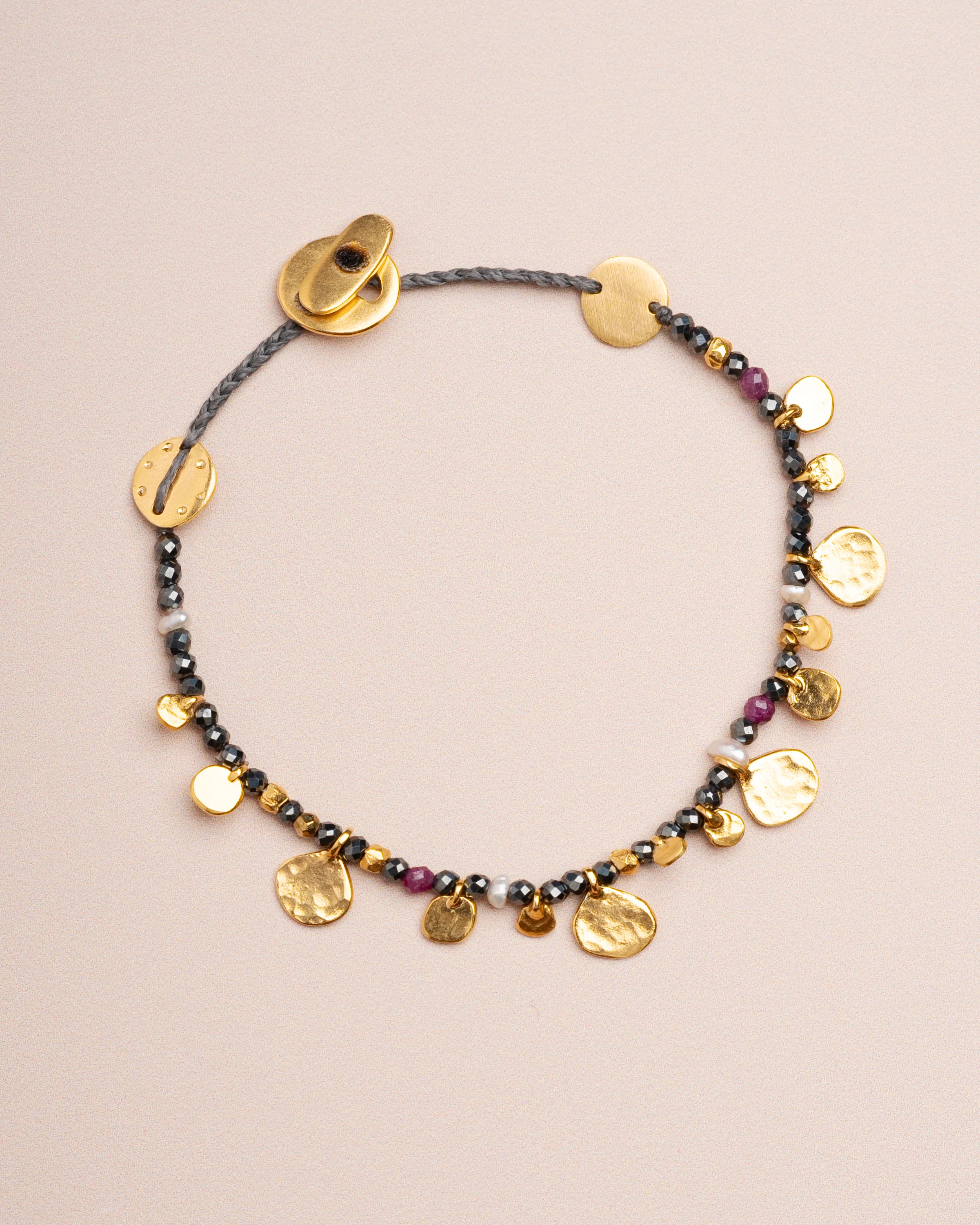 Bracelet Smarties Stone Gray-Spinel