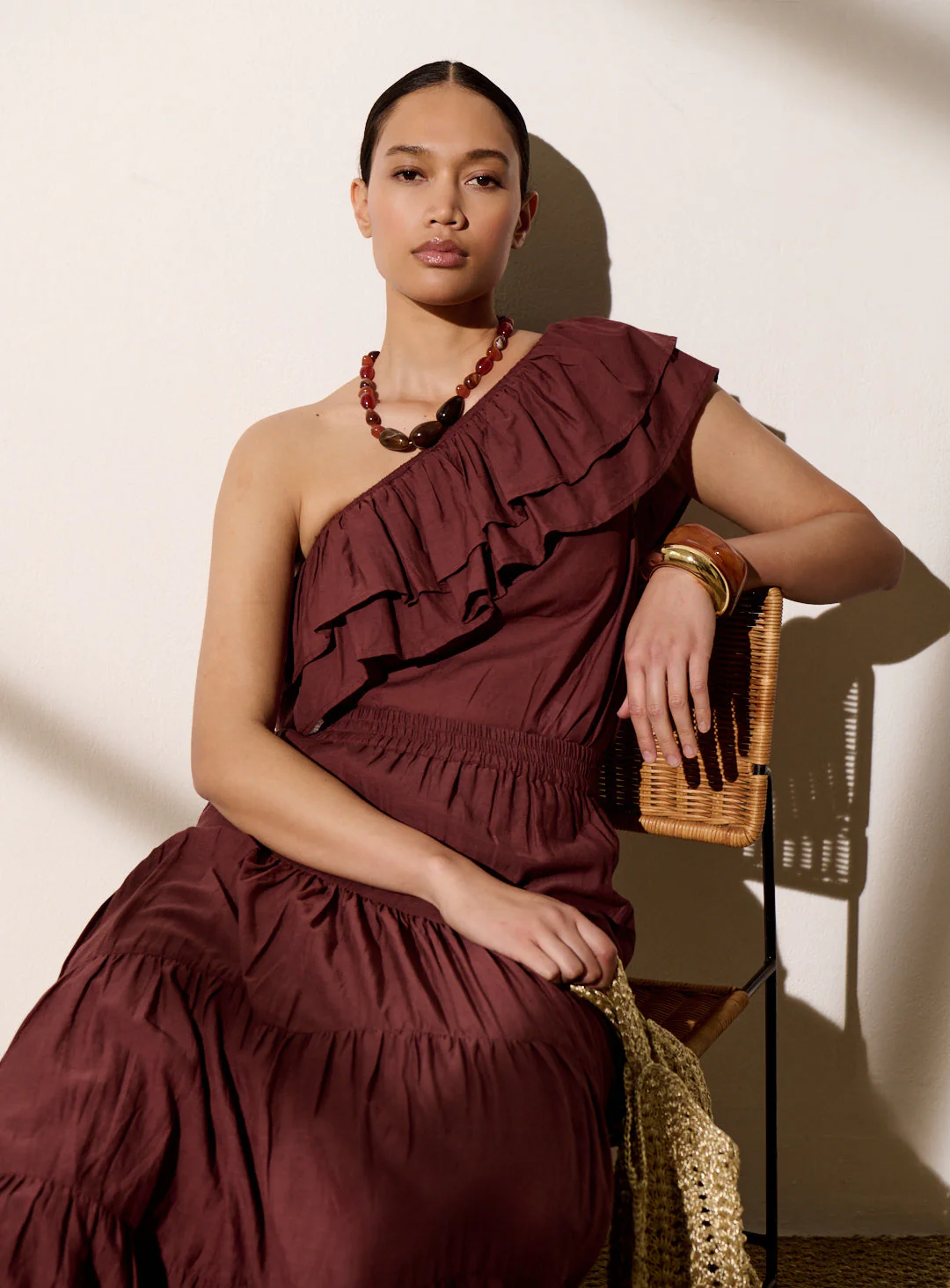 Blouse Timeo Uni 126 Brown - Image 5