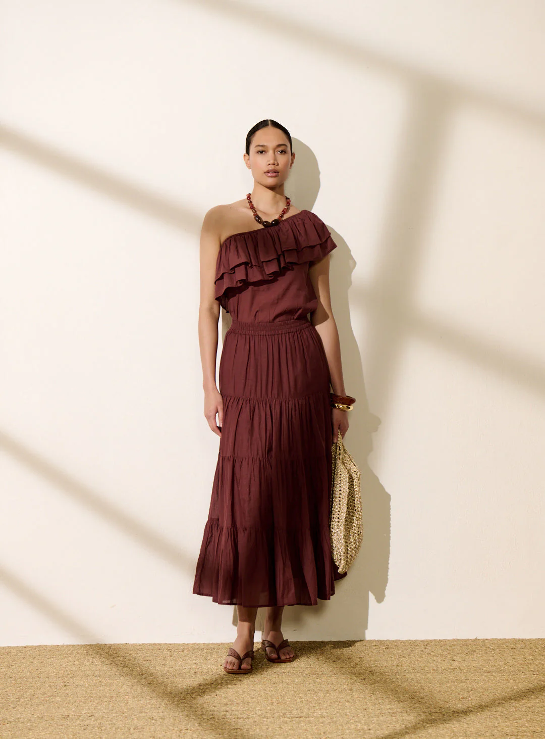 Blouse Timeo Uni 126 Brown - Image 6