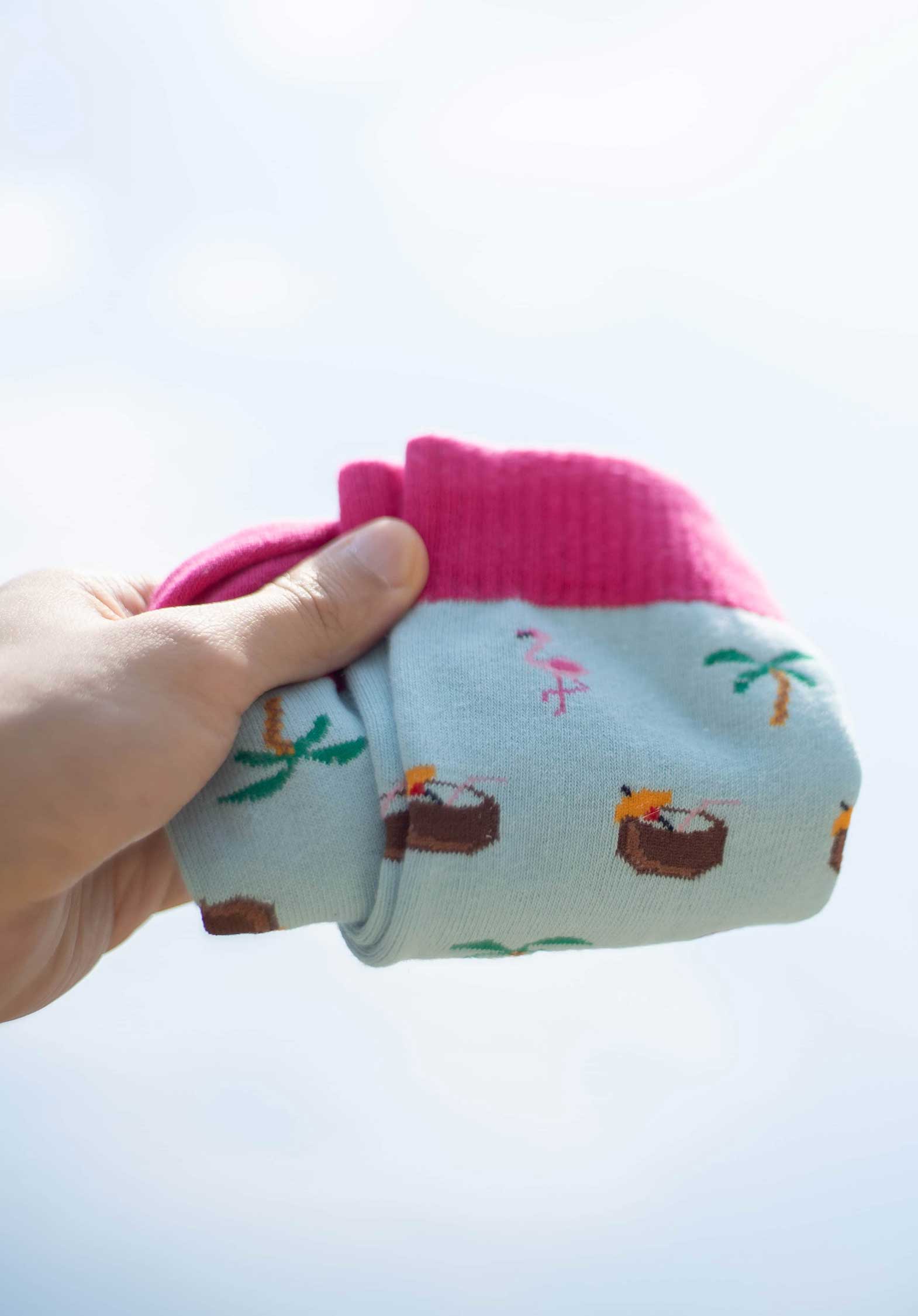 Socks Beachy Flamingo Light-Blue - Image 2