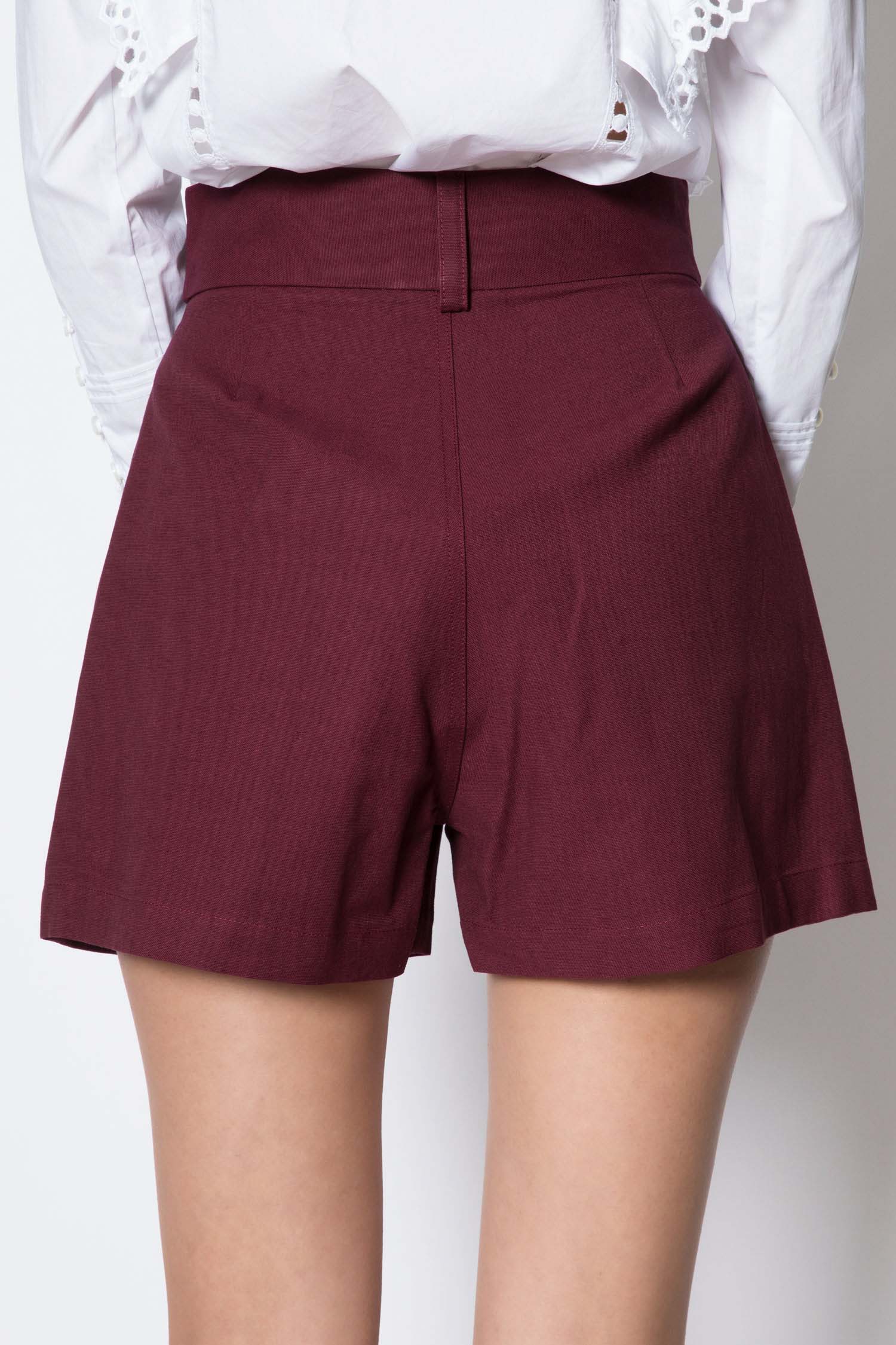 Pleated High-rise Shorts - Image 3