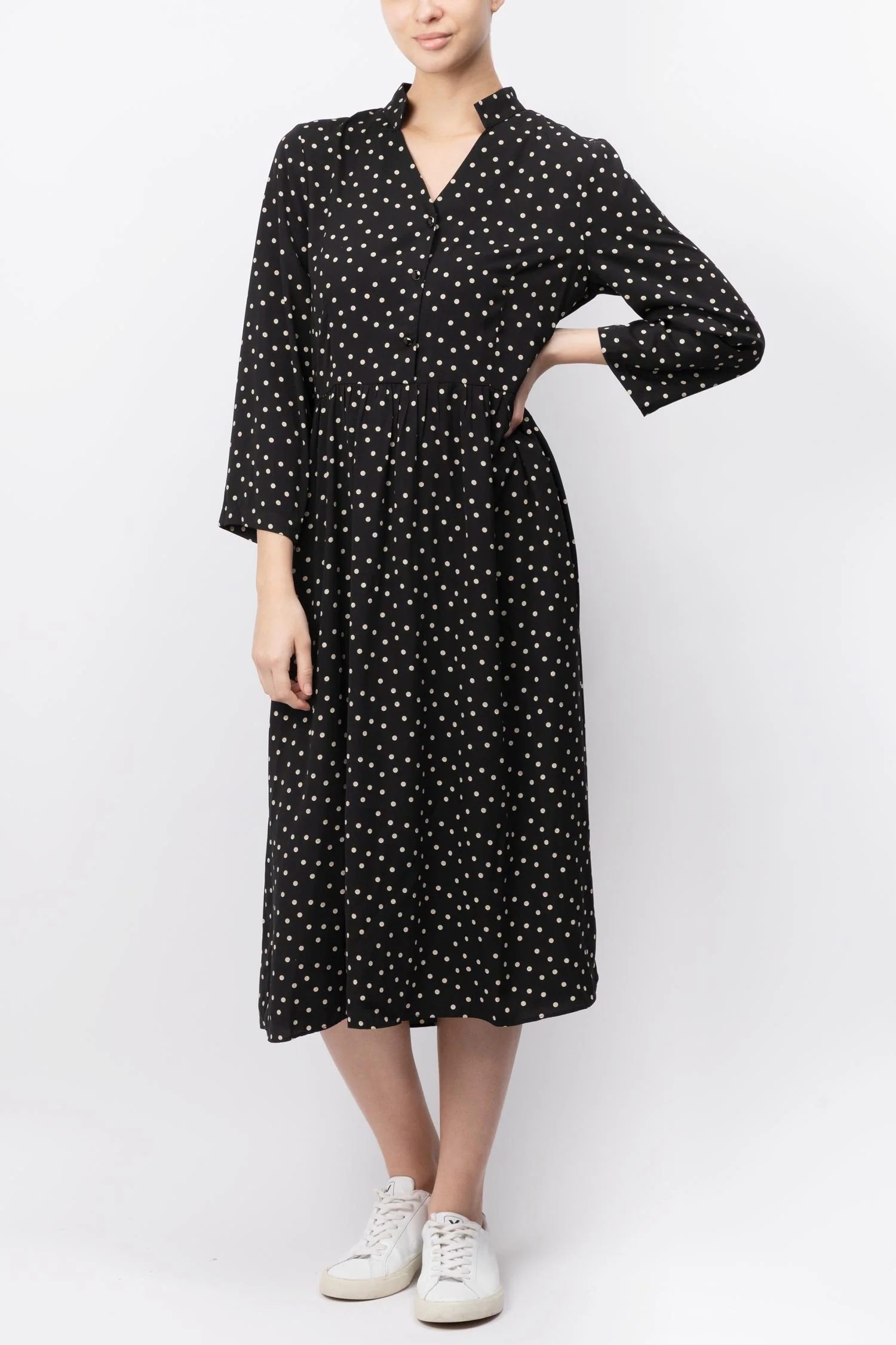Polka Dot Printed Midi Dress - Image 2