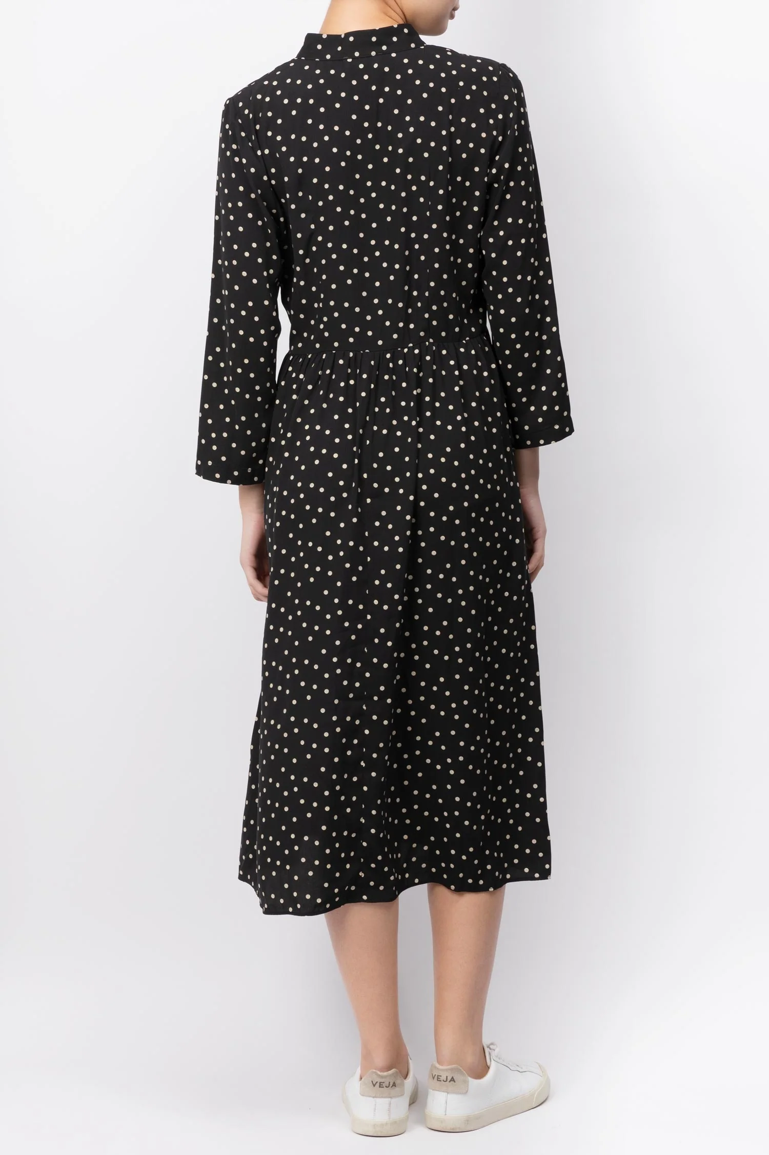 Polka Dot Printed Midi Dress - Image 3