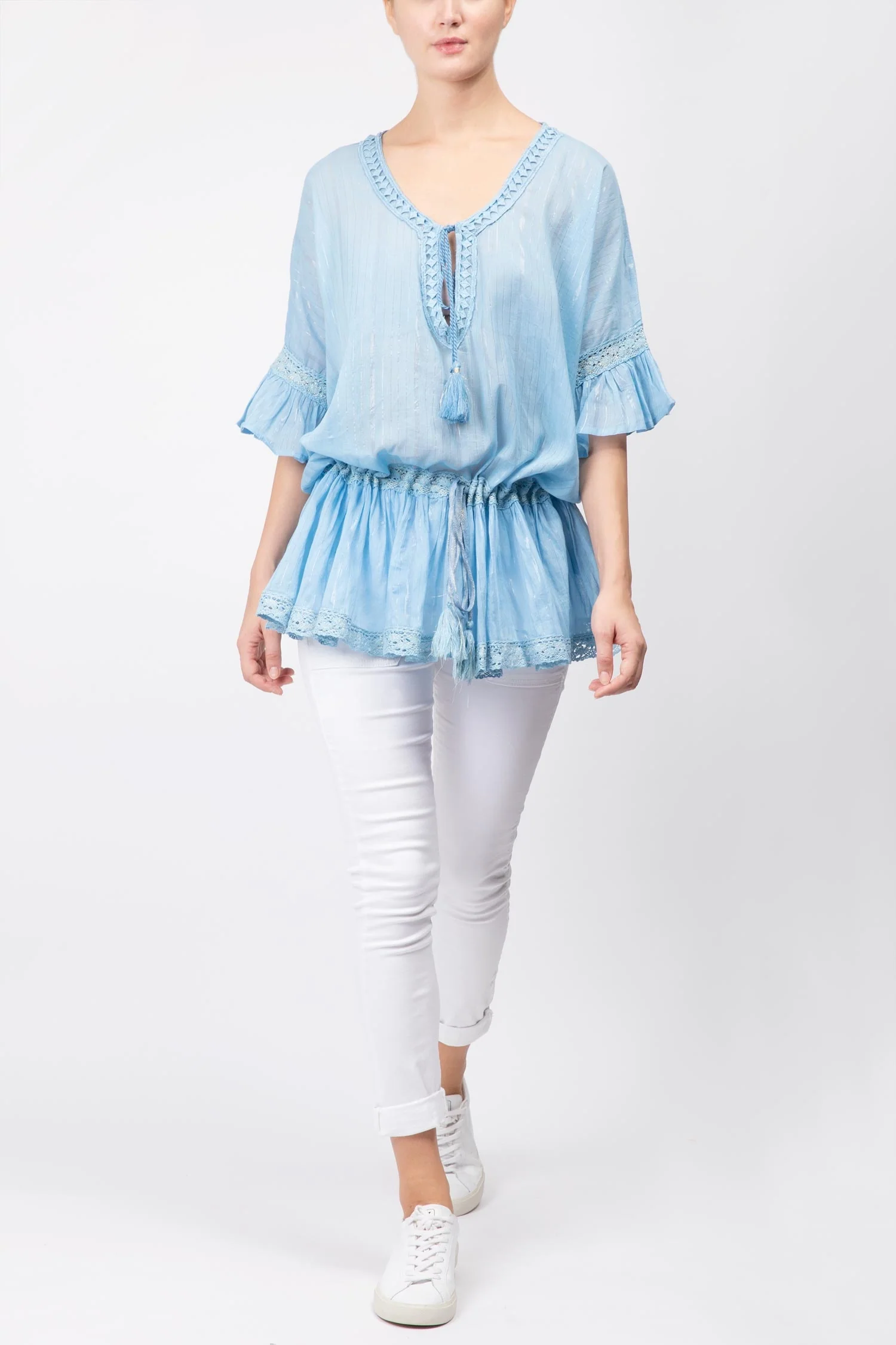 Printed Top With Lace trims - Image 4
