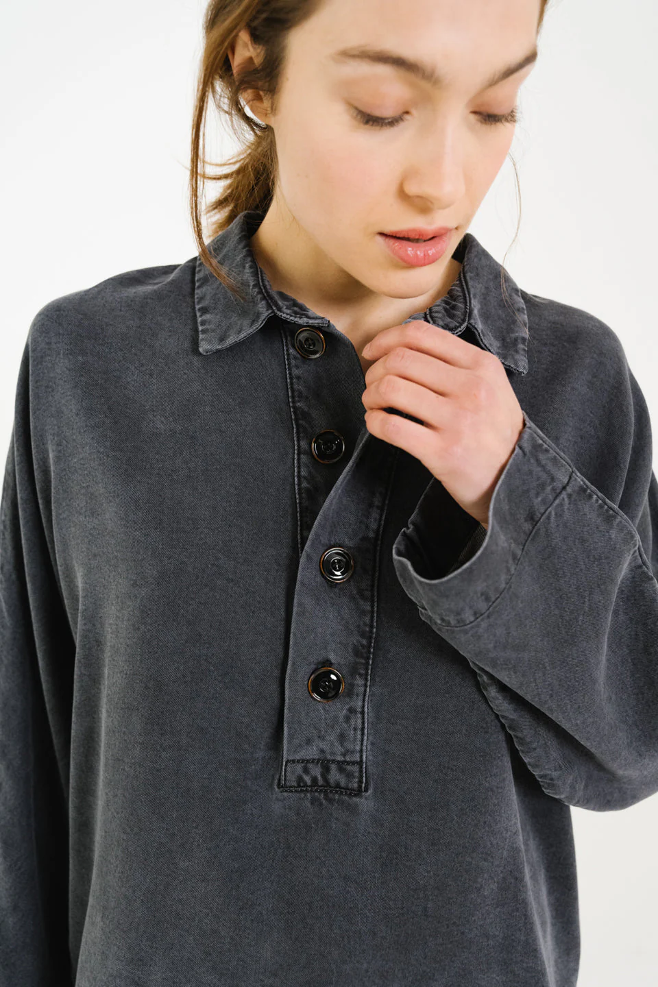 Sweatshirt Joanie Grey Noir-Denim - Image 2