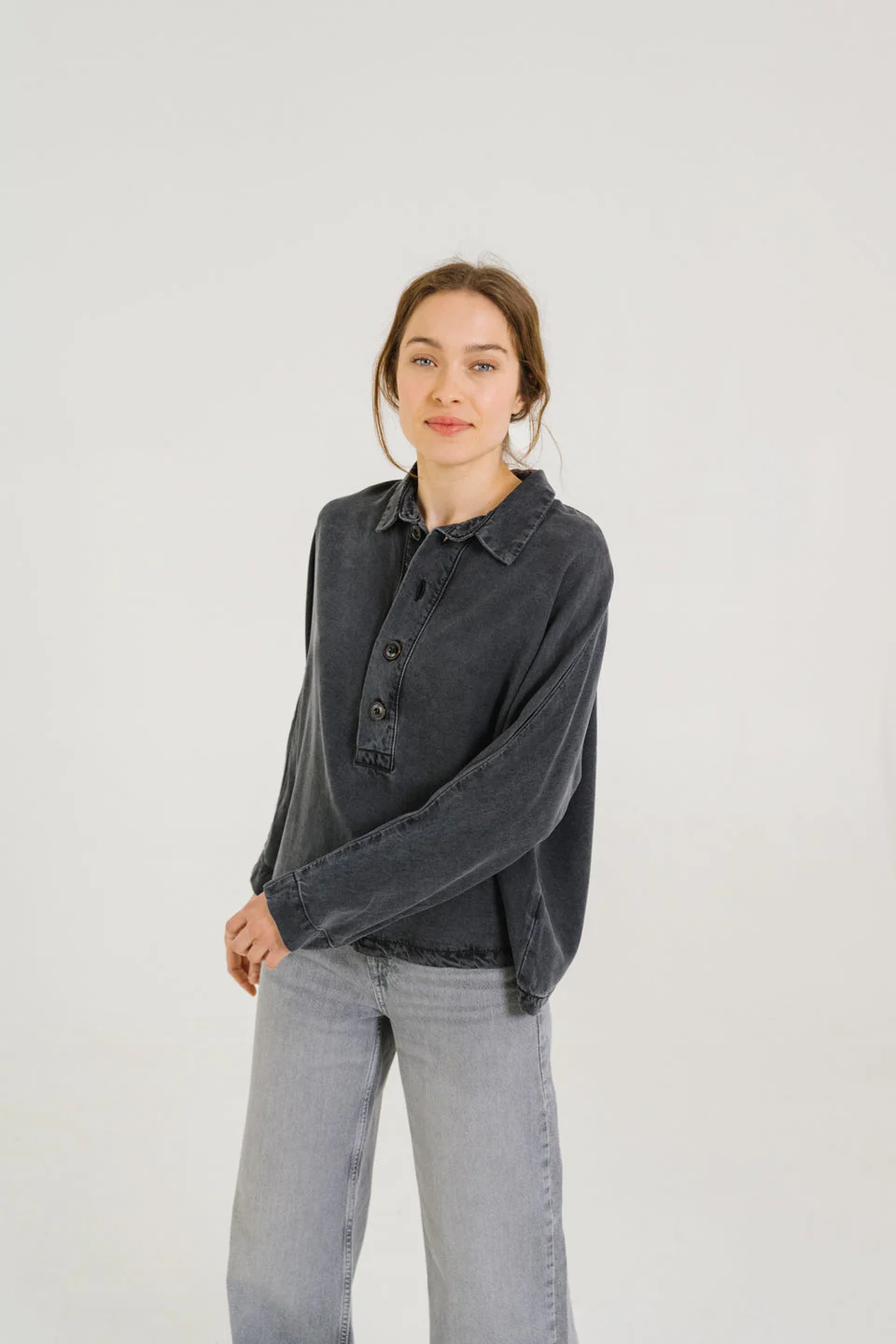 Sweatshirt Joanie Grey Noir-Denim - Image 4