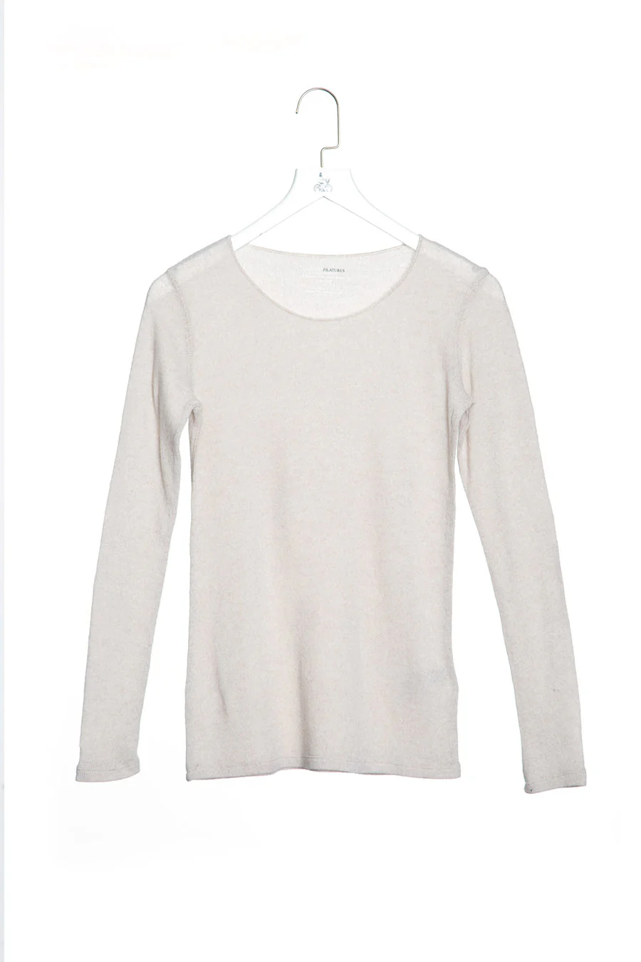 Sail Neck Long Sleeves Cashmere T-Shirt - Image 8