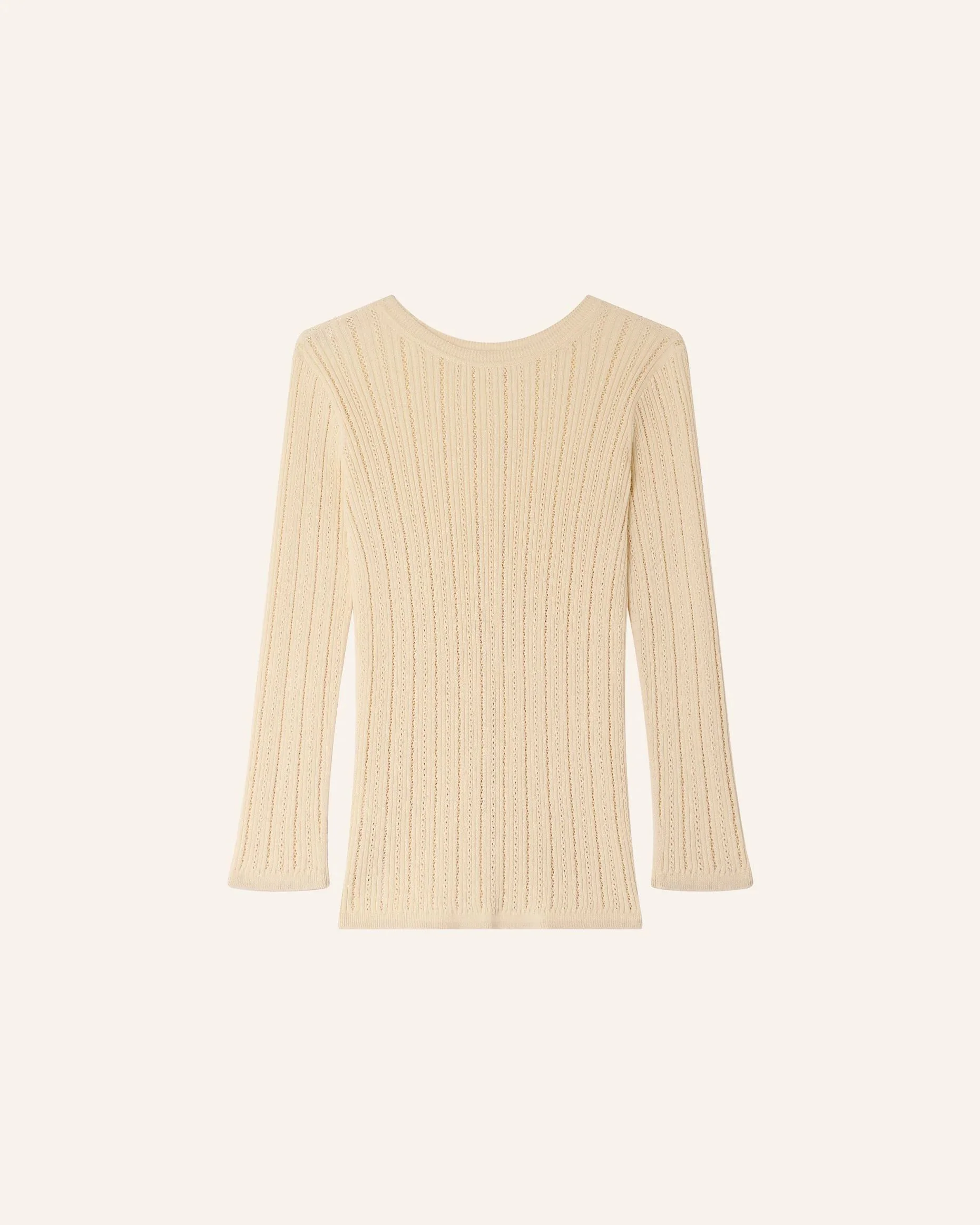 Women's Pullover Merino Wool Blend Knit - Fleur-De-Sel - Image 2