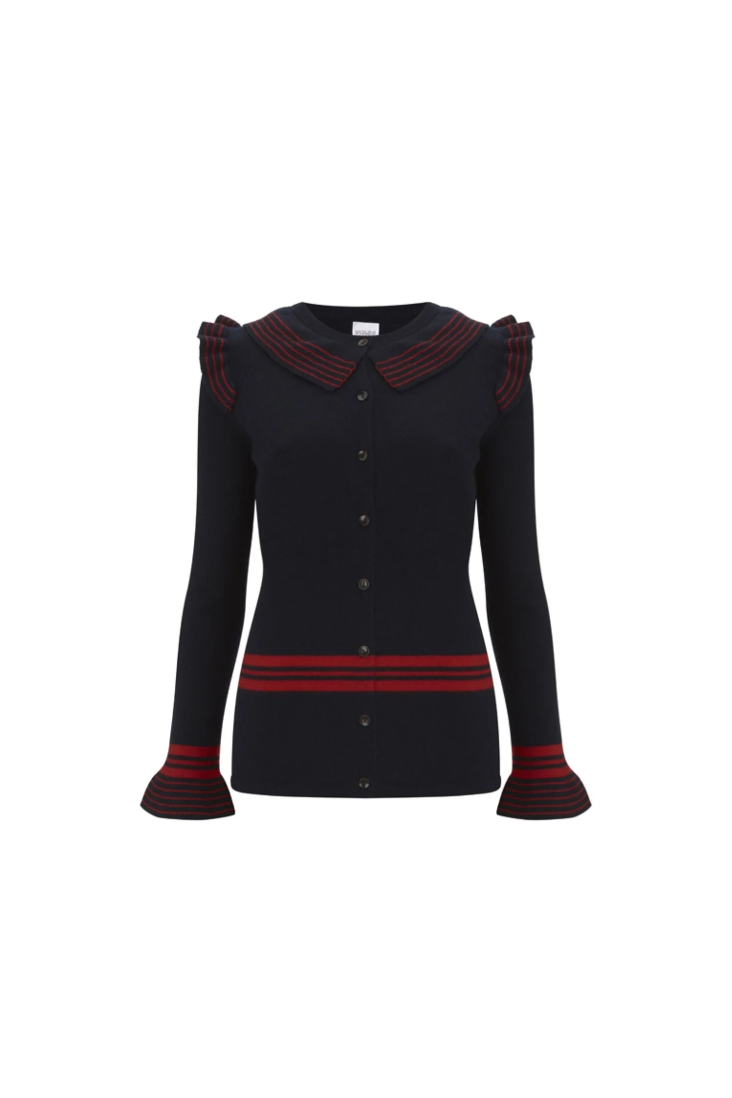 Striped Cardigan With Ruffles - Image 5