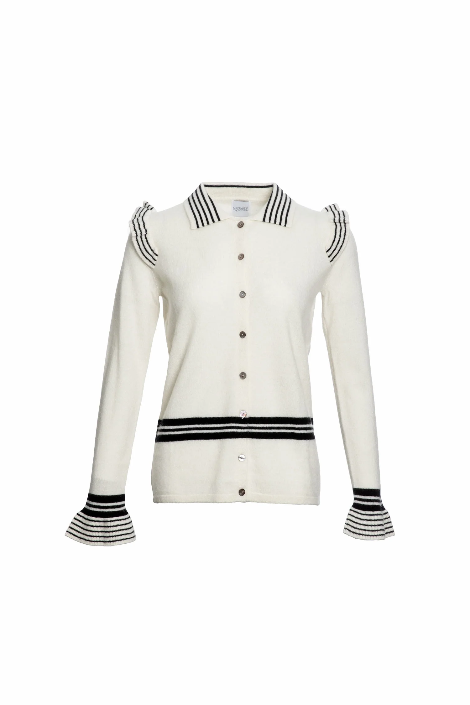 Striped Cardigan With Ruffles - Image 6