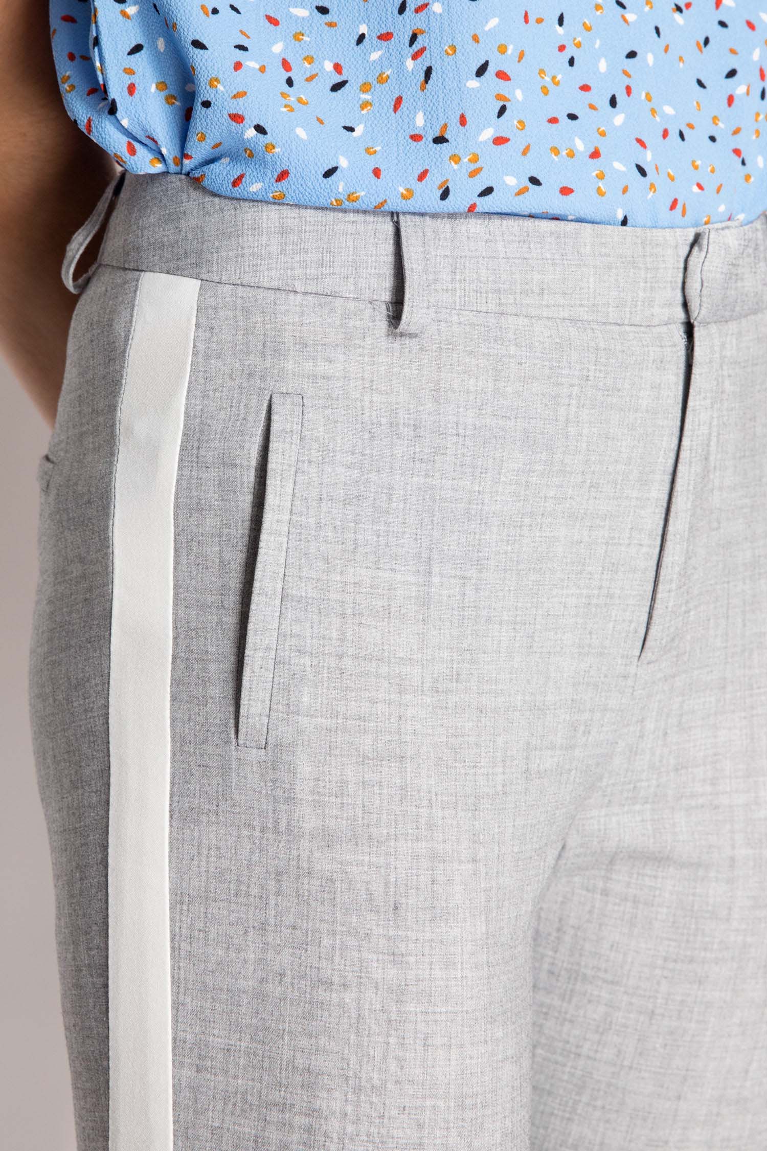 Striped Mid Rise Trousers - Image 3