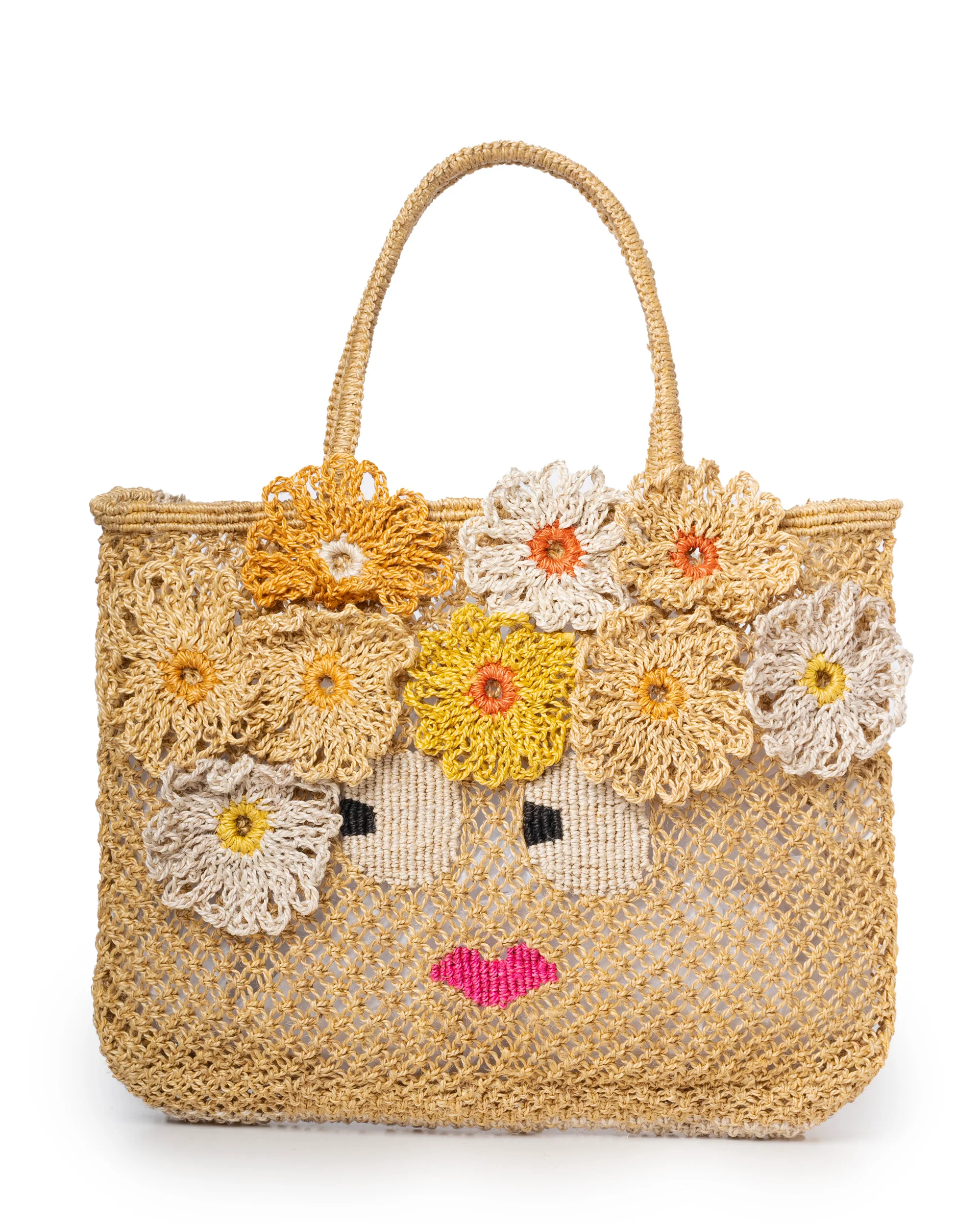 Carmen Small Handwoven Jute Beach Bag – Yellow Mustard