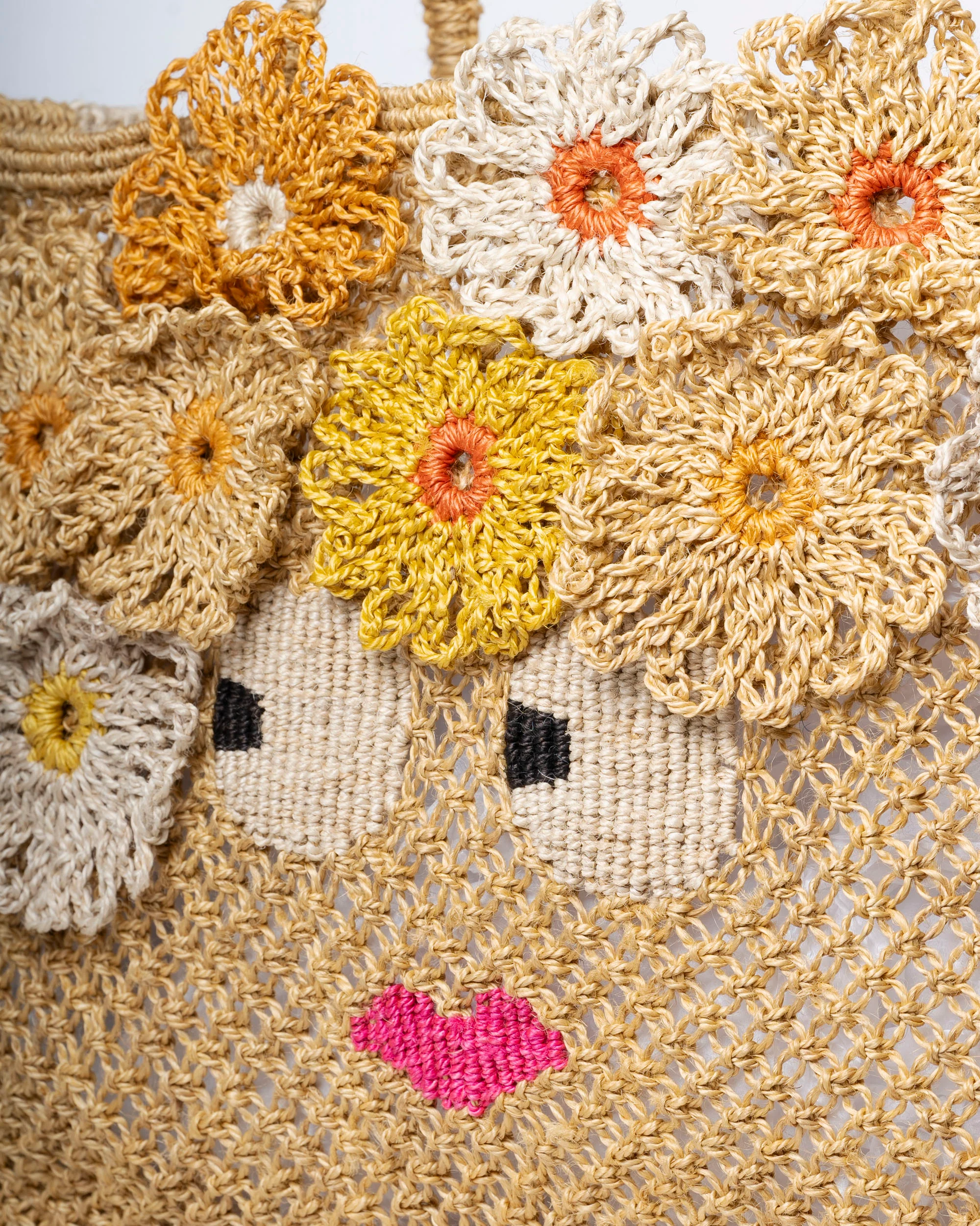 Carmen Small Handwoven Jute Beach Bag – Yellow Mustard - Image 3
