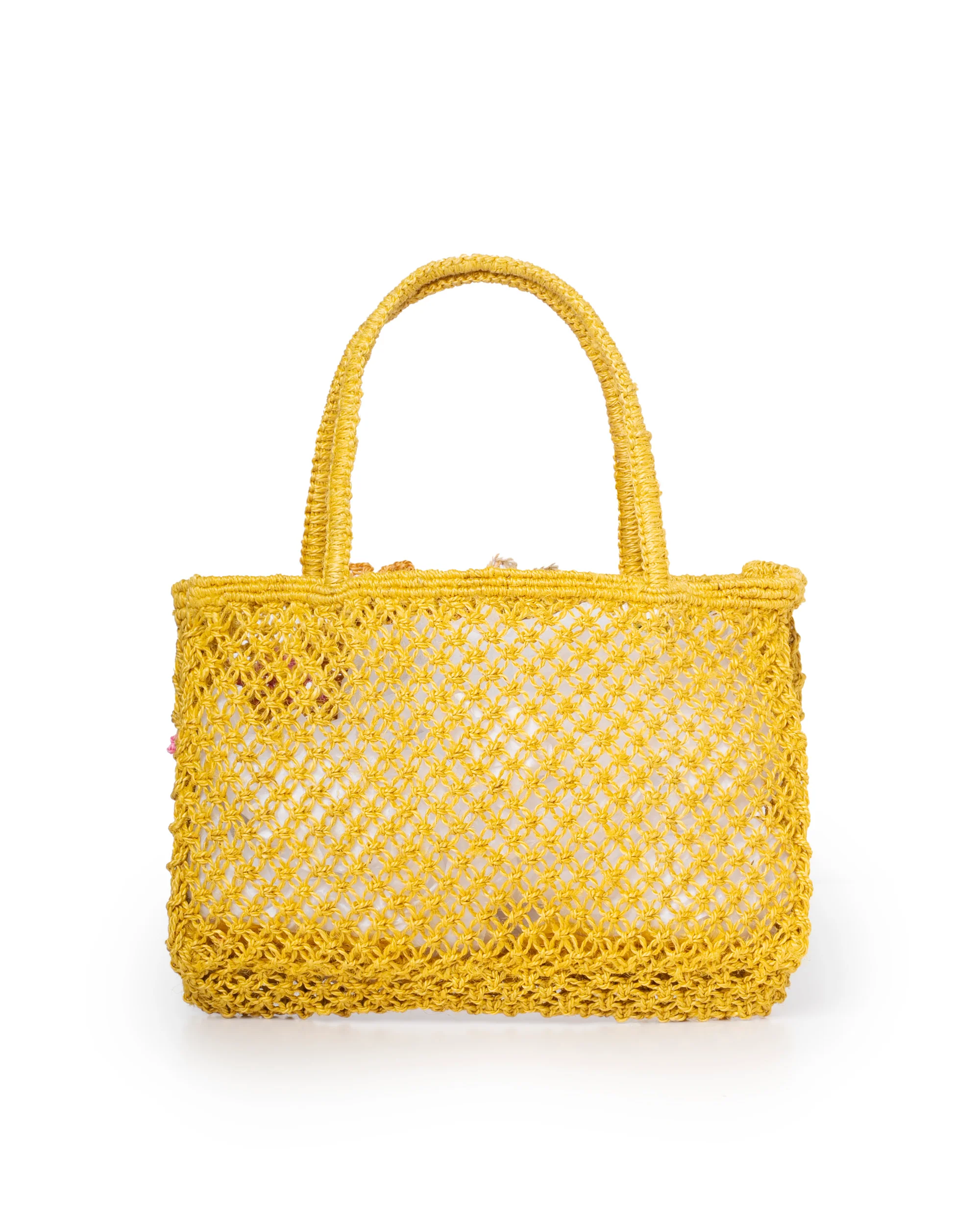 Women's Raffia and Jute Blend Beach Tote Bag – Sun-Kissed Yellow - Image 2