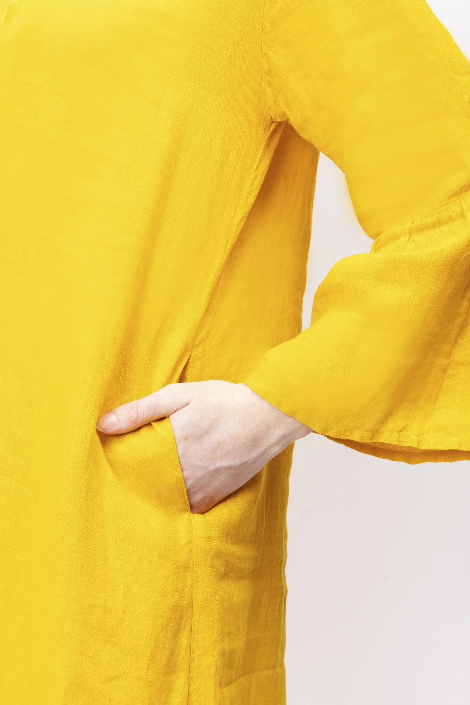 Tie Neck Linen Dress - Image 4