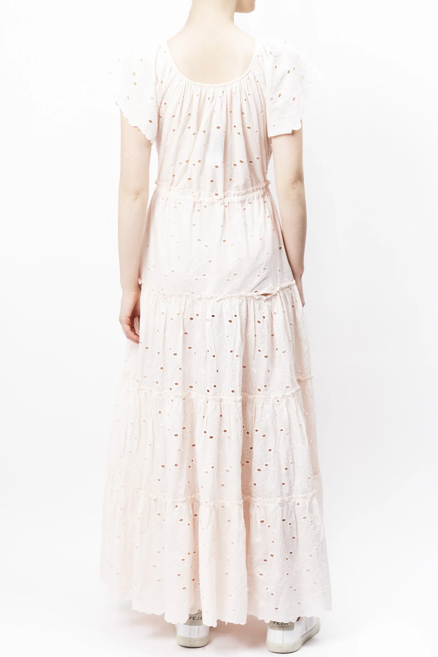 Tie-neck Tiered Cotton Dress - Image 2