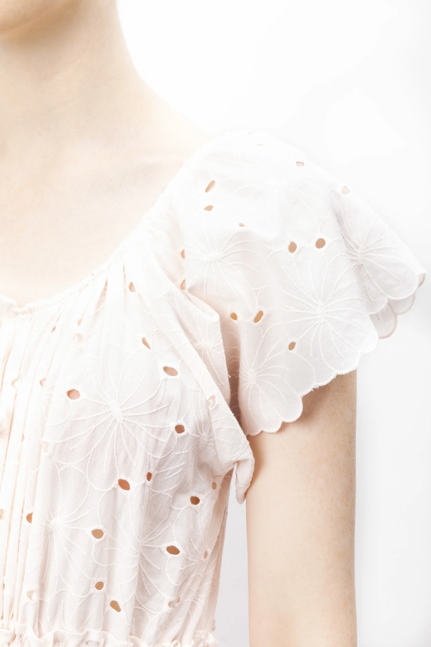 Tie-neck Tiered Cotton Dress - Image 4
