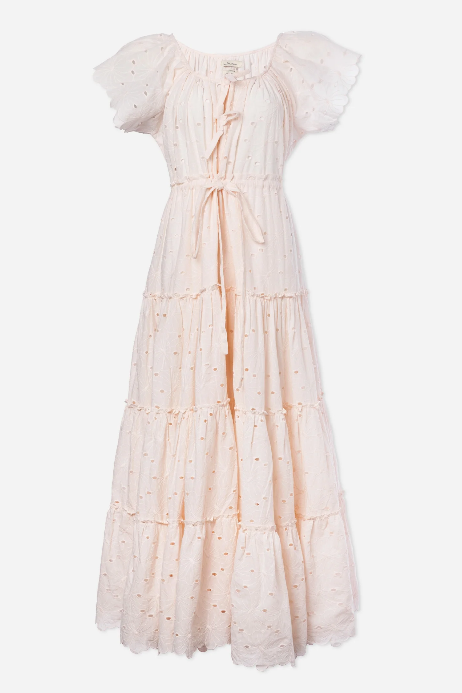 Tie-neck Tiered Cotton Dress - Image 5