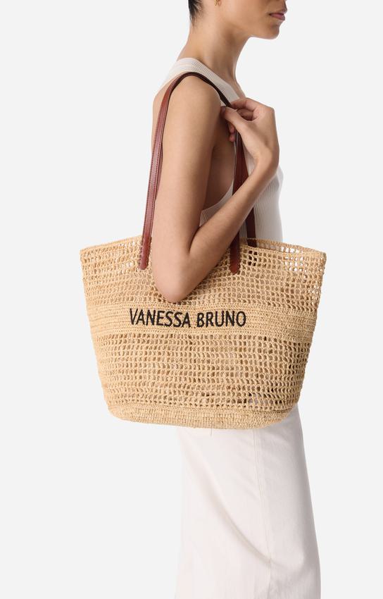 Vanessa Bruno Women’s V.B. Beach Bag Hand-Woven Raffia Tote - Sable-Noir - Image 2