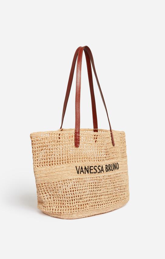 Vanessa Bruno Women’s V.B. Beach Bag Hand-Woven Raffia Tote - Sable-Noir - Image 4
