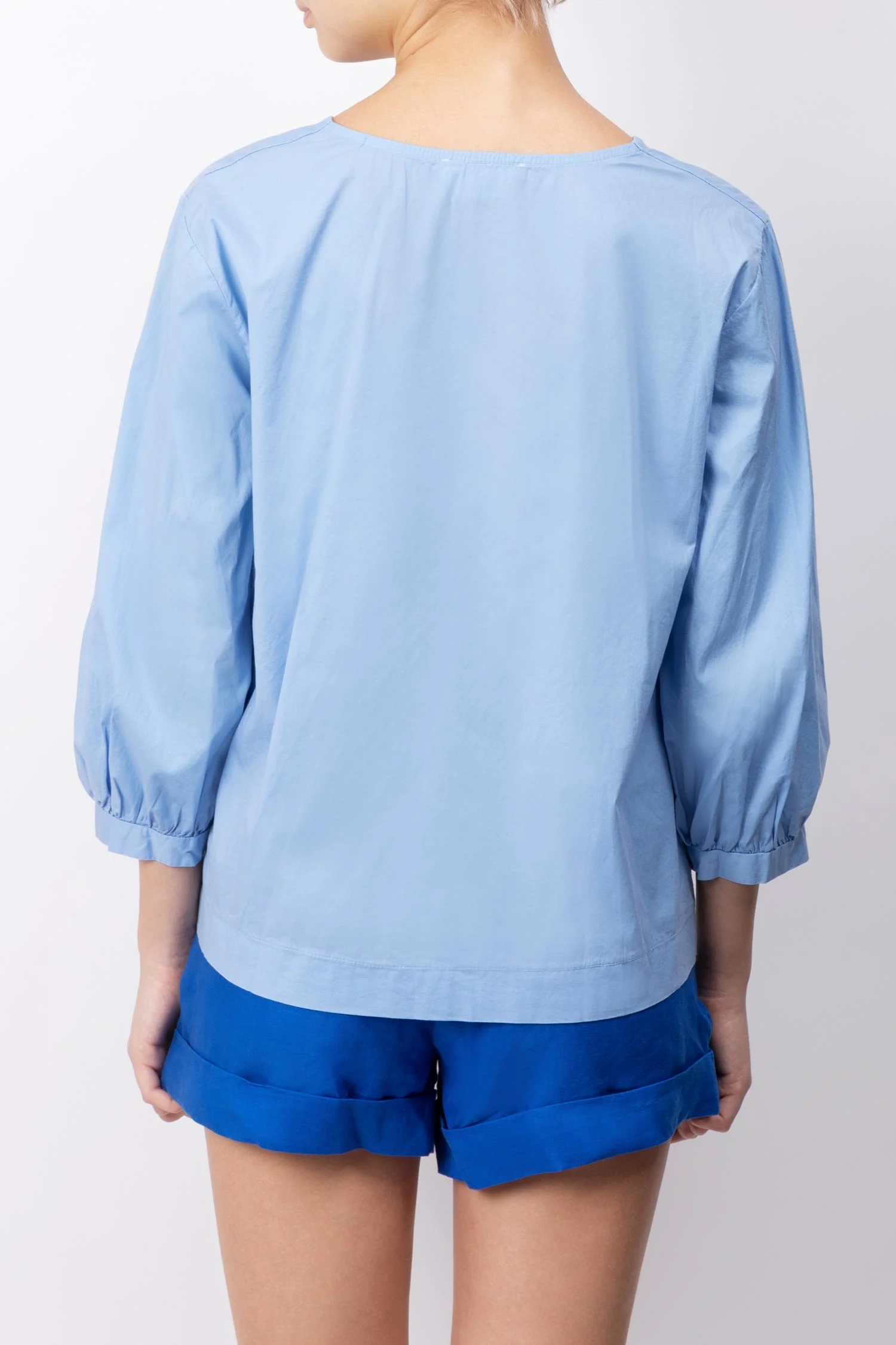 V-neck Cotton Blend Blouse - Image 3