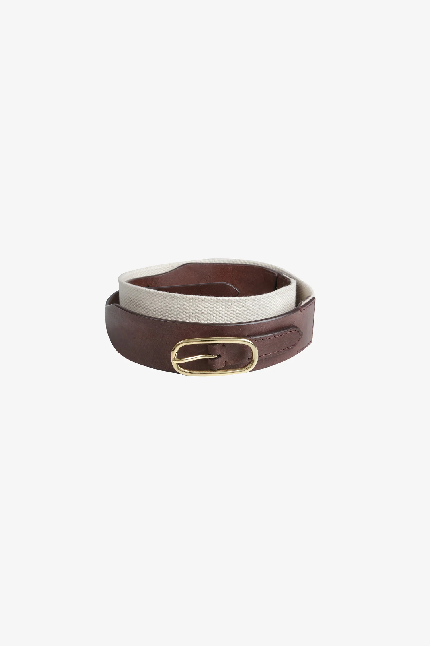 Wide Leather & Canvas Belt