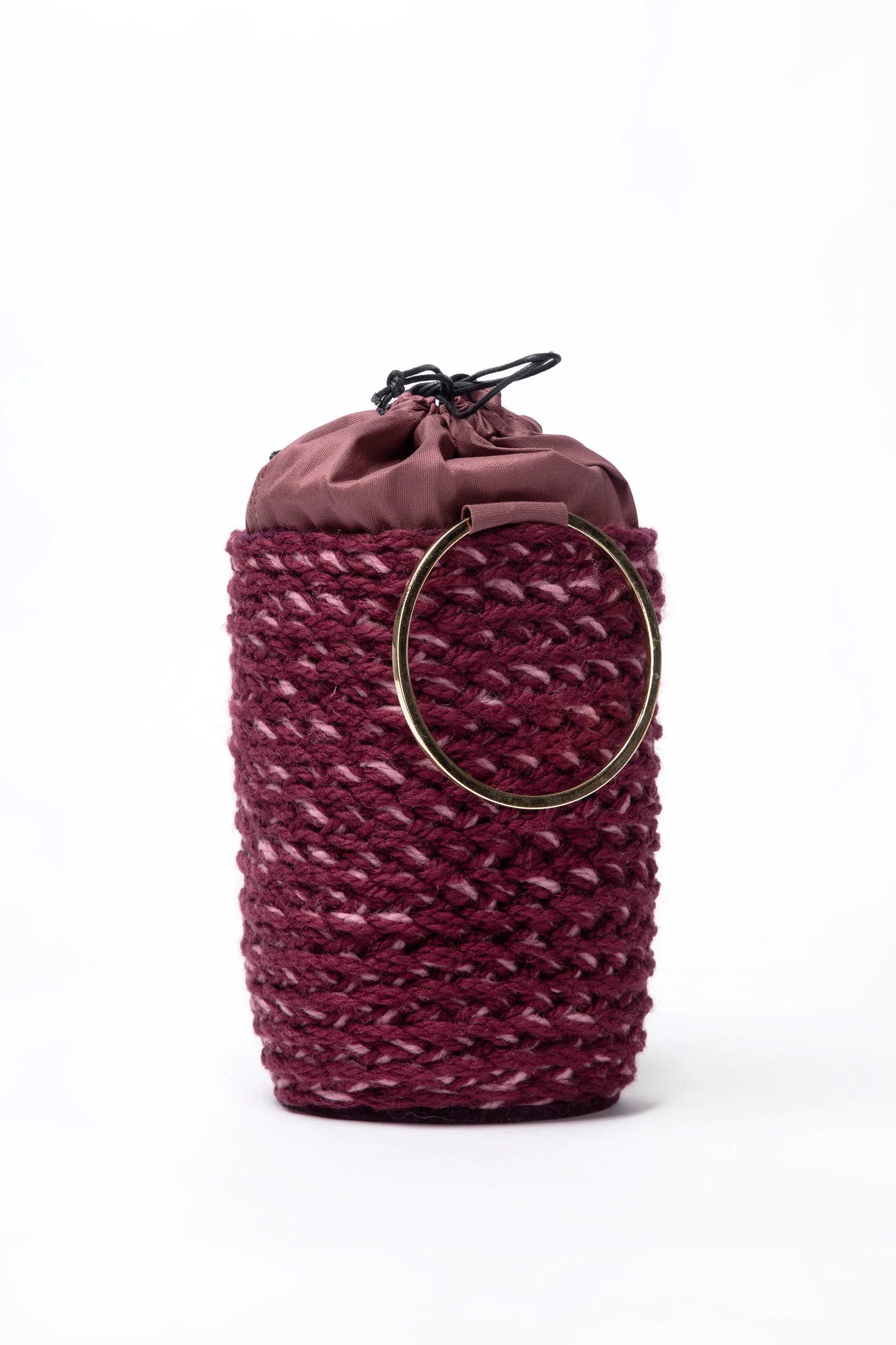 Wool Blend Knit Bucket Bag