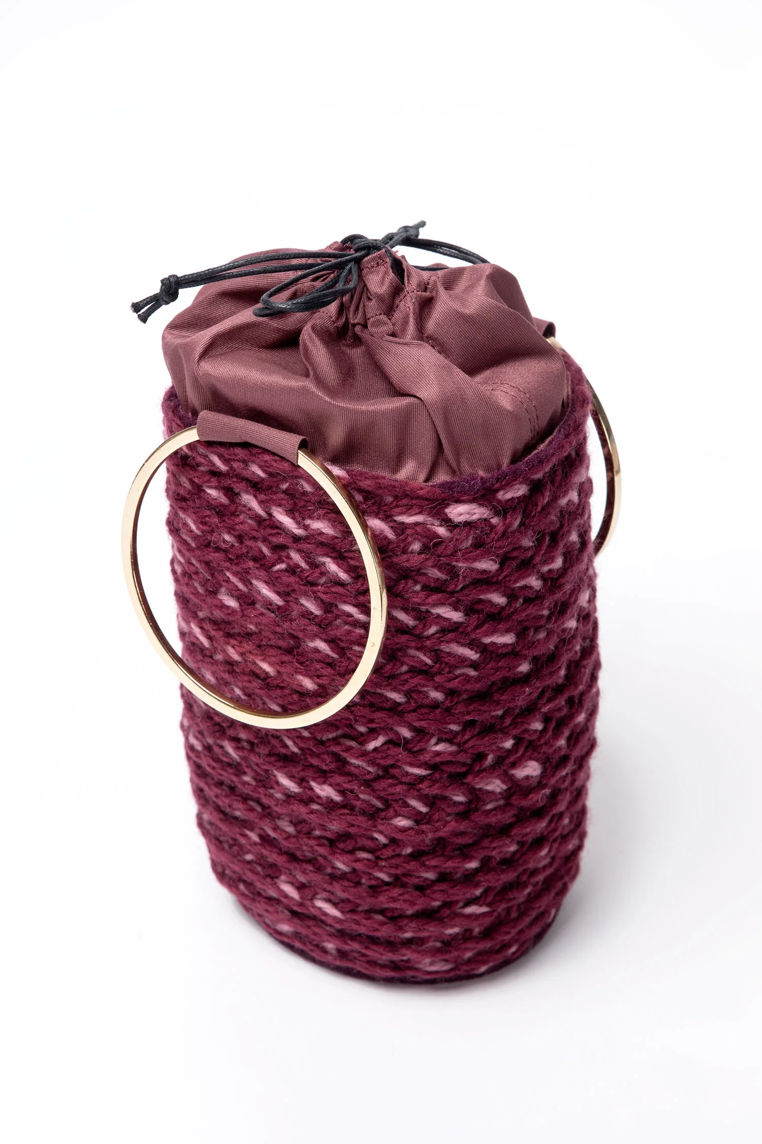 Wool Blend Knit Bucket Bag - Image 2