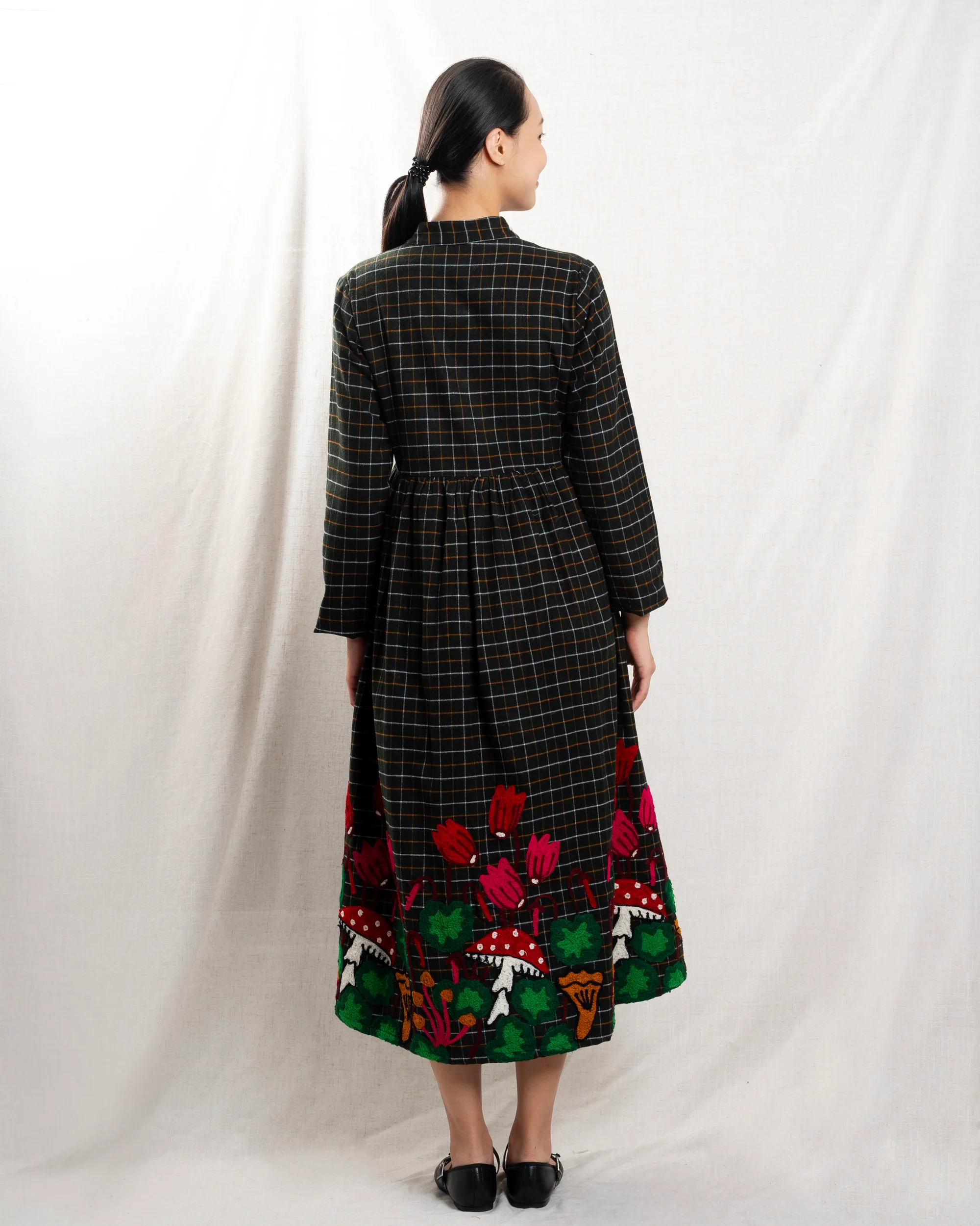 Women Dress Pre-Washed Italian Cotton Poplin - Cuore-Di-Bosco - Image 2